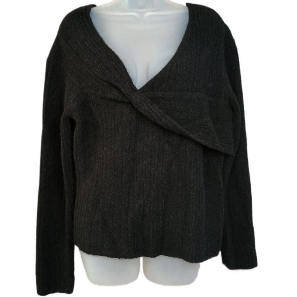 Rails Florence Alpaca Blend Sweater Black Off Shoulder L
